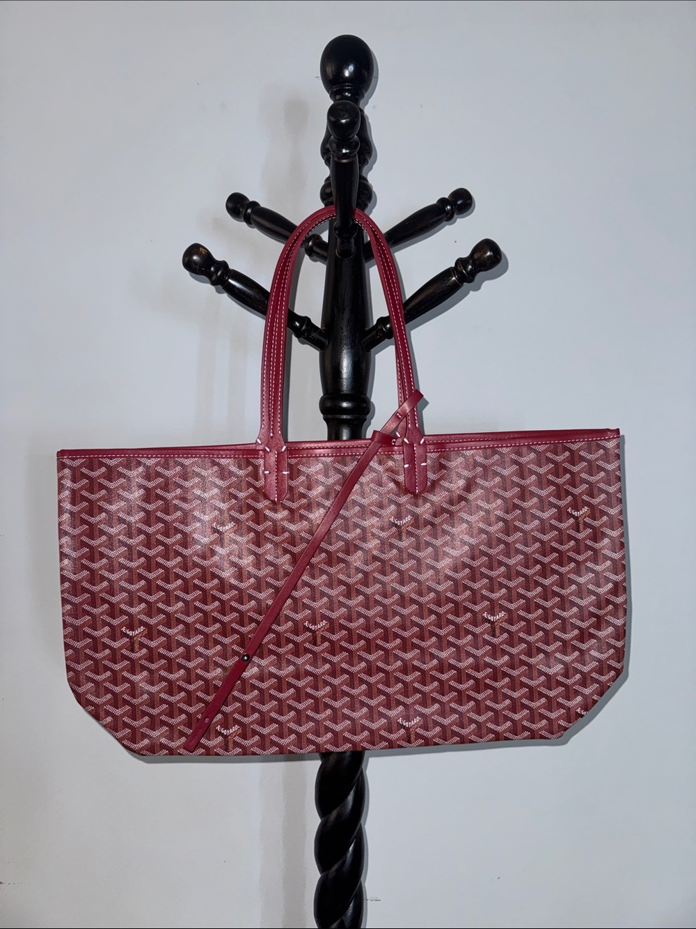 Maroon Patterned Tote Bag with Top Handles